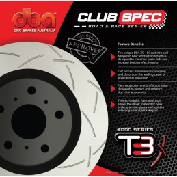 Disques DBA 4000 Series T3 Rainuré - Arrière MAZDA RX8 1.3L (Rotary) 2003-2012