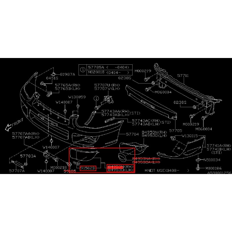 Cache anti-brouillard peint + logo Impreza WRX STI 2003-2005
