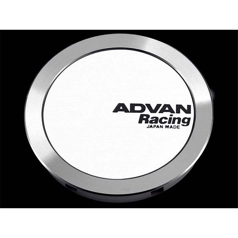 Cache Central Complètement Plat Advan 73mm - Blanc/Alumite d'Argent