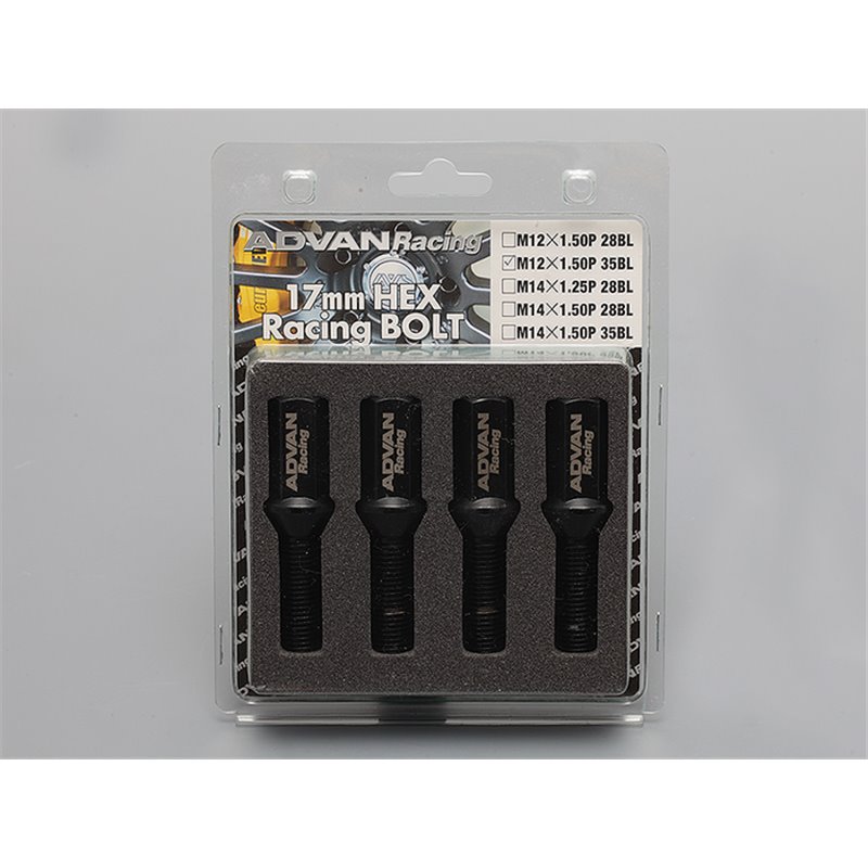 Advan Ecrou Filetage 28mm (Noir) - Pack de 4