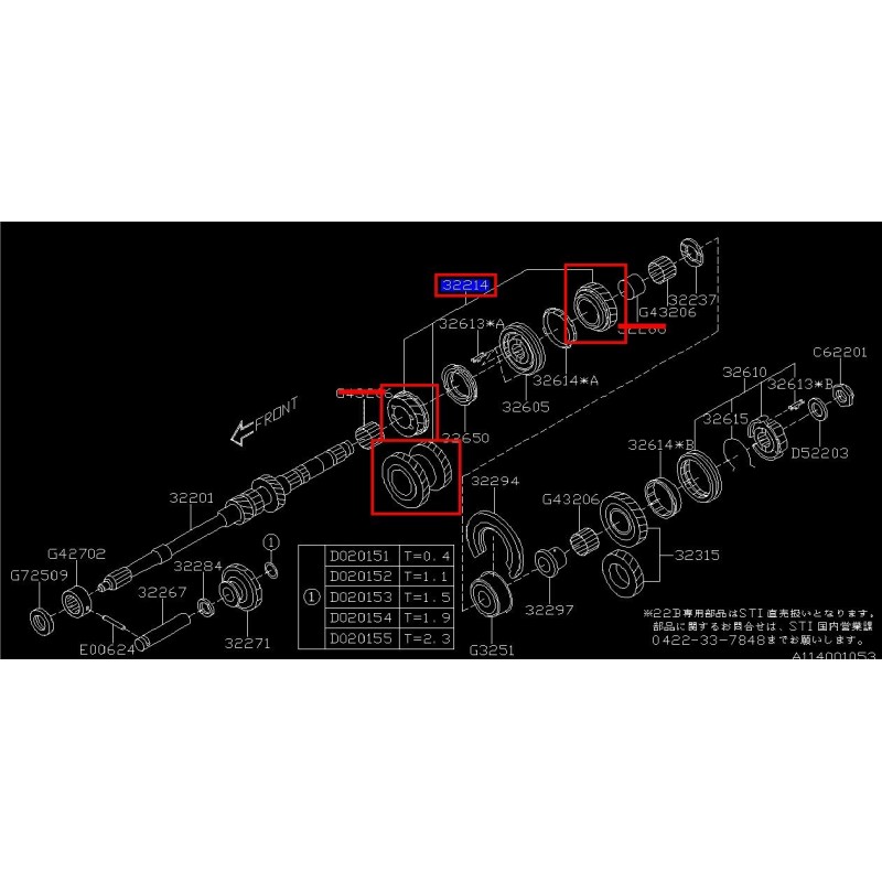 Set pignons 3 & 4 WRX JDM - 1997/1998