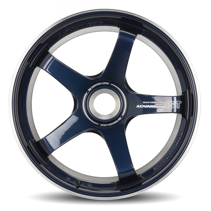 Advan GT Premium (Center Lock) 20x9 ET49 Bleu Titane & Contour (Porsche)