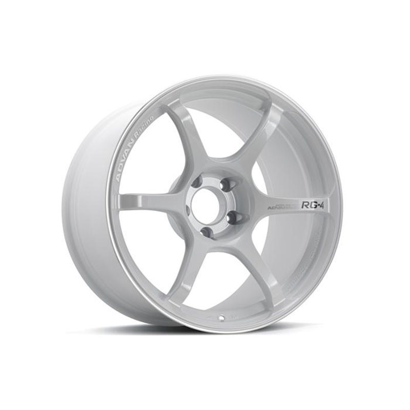 Advan RG-4 18x7.5 ET47 5x114.3 Blanc Métalisé Et Contour