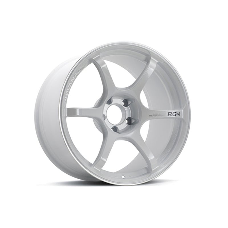 Advan RG-4 18x10.5 ET15 5x114.3 Blanc Métalisé Et Contour