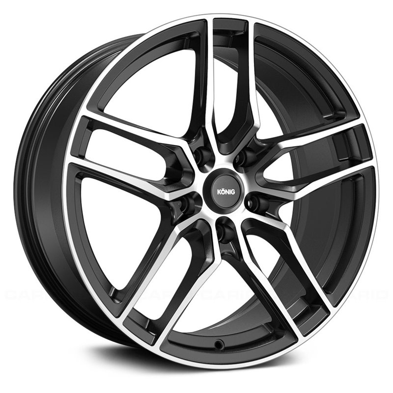 Konig Intention 17x8.0 ET45 5x100 Noir Brillant Et Face Polie