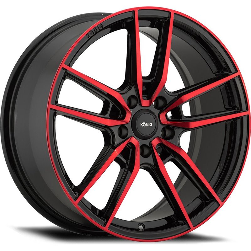 Konig Myth 18x8.0 ET43 5x112 Noir Brillant Et Rouge Vernis