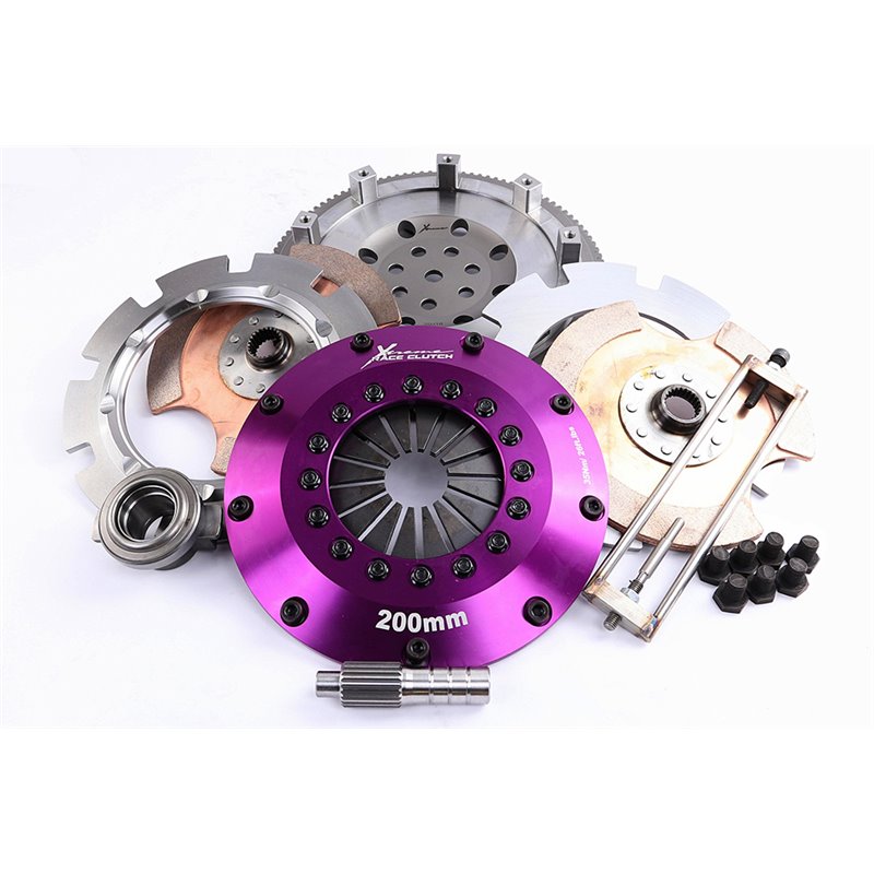 Kit embrayage XTREME CLUTCH Bi-Disques "Ceramic Race" Rigide 200mm Mitsubishi Lancer Evolution 4/5/6/7/8/9 1996-2007