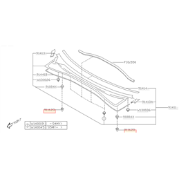 Clip Femelle Bas de caisse et Aileron GT/STI 1993-2000 et Baie Pare Brise WRX/STI 2001-2007