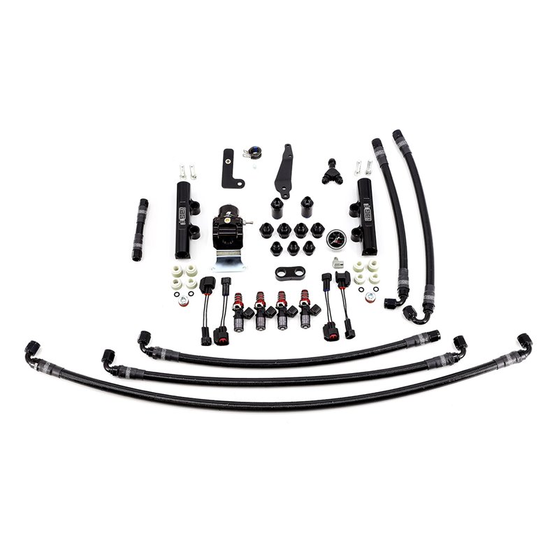 IAG PTFE Fuel System Kit with Injectors, Lines, FPR, Fuel Rails for 2008-21 STI (Black/1700cc).