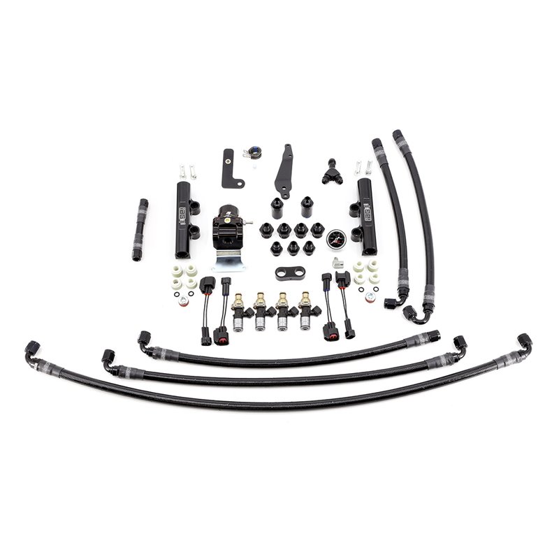 IAG PTFE Fuel System Kit with Injectors, Lines, FPR, Fuel Rails for 2008-21 STI (Black/2600cc).