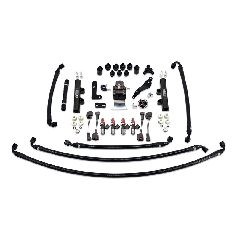 IAG PTFE Fuel System Kit with Injectors, Lines, FPR, Fuel Rails for 2008-14 WRX (Black/1700cc).