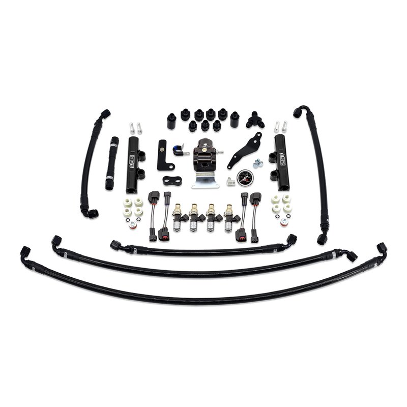 IAG PTFE Fuel System Kit with Injectors, Lines, FPR, Fuel Rails for 2008-14 WRX (Black/2600cc).