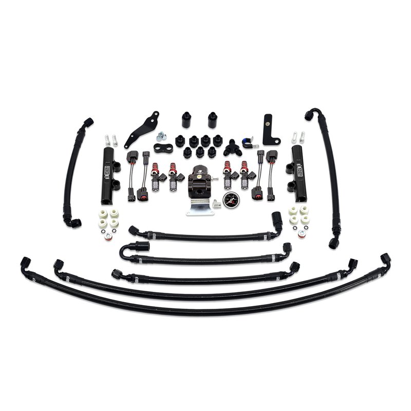 IAG PTFE Flex Fuel System Kit with Injectors, Lines, FPR, Fuel Rails for 08-14 WRX (Black/1700cc).