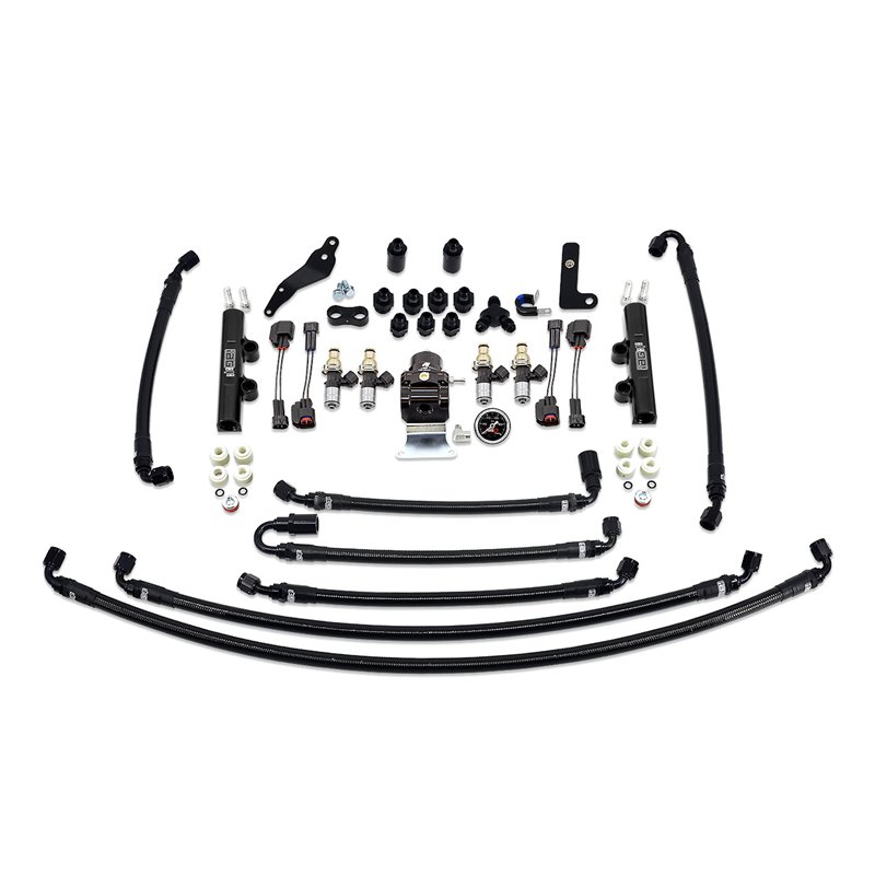 IAG PTFE Flex Fuel System Kit with Injectors, Lines, FPR, Fuel Rails for 08-14 WRX (Black/2600cc).