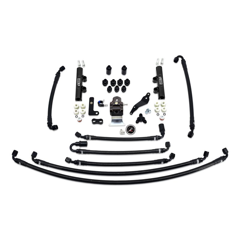 IAG PTFE Flex Fuel System Kit avec Ligne, FPR, Noir Rails Essence pour 08-14 WRX