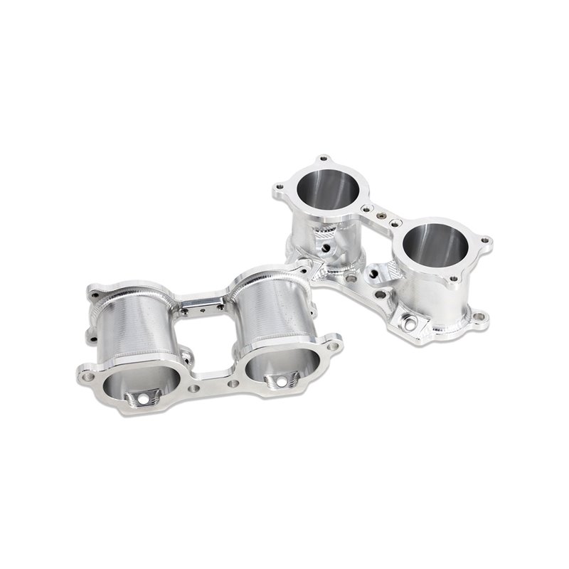 IAG V2 CNC Top Feed TGV Housings for 2002-14 Subaru WRX, 07-20 Subaru STI, 07-12 Legacy GT, 06-13 Forester XT (Silver).
