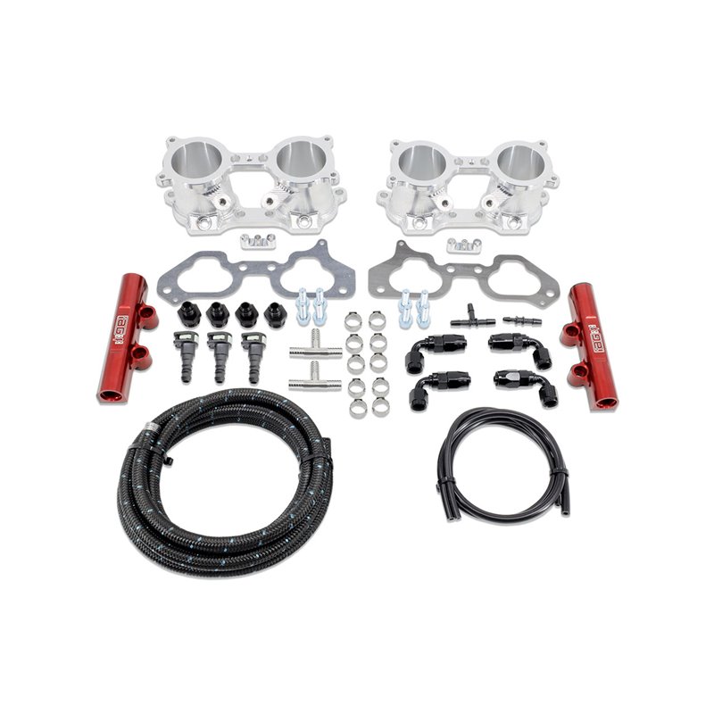 IAG Top Feed Conversion Kit - TGV V2 Argent, Rails Essence Rouge, Ligne Custom pour FPR Origine (04-06 STI, 04-05 Forester XT)