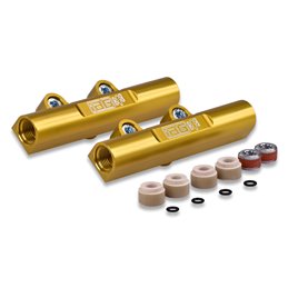 IAG Top Feed Conversion Kit - V2 Silver TGV, Gold Rails, Custom Lines for Aeromotive FPR (04-06 STI, 04-05 FXT).