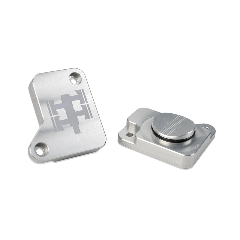 IAG MAF Sensor Block Off Plate for 2008-14 Subaru WRX, 2008-21 STI, 2005-09 Legacy GT (Silver Finish).