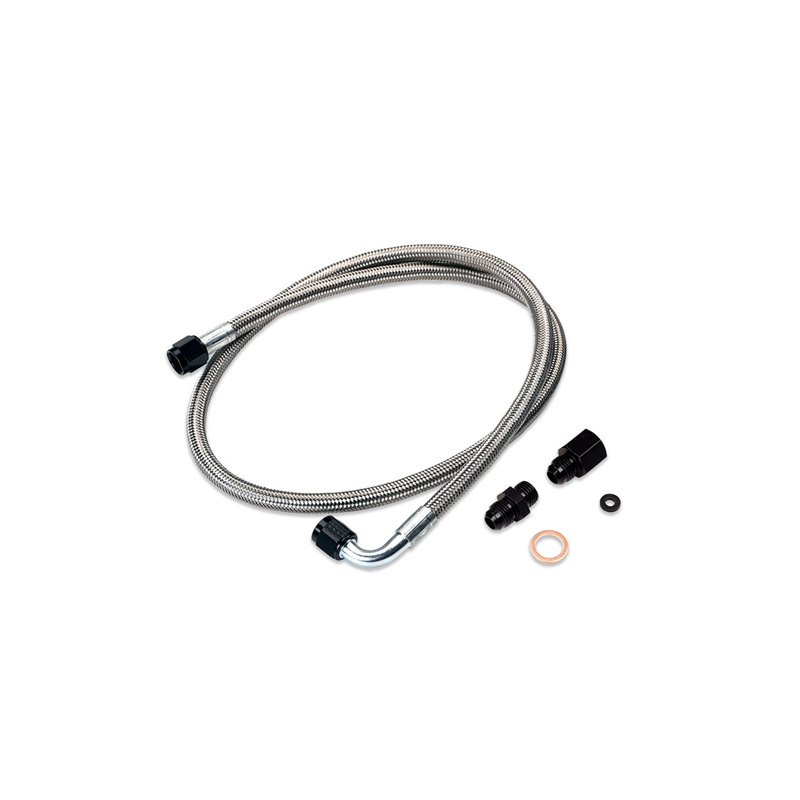 IAG Performance High Pressure Braided Power Steering Line (OEM Routing) for 2002-07 WRX, 2004-07 STI.