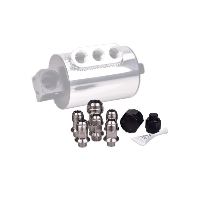 IAG Stainless Steel AN Breather Fitting Set for 2004-21 Subaru STI, 05-14 WRX, 04-13 Forester XT, 05-09 Legacy GT.