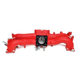 IAG Big Bore 76mm Throttle Body Adapter for OEM Subaru STI / Cosworth Intake Manifold; Black Finish.