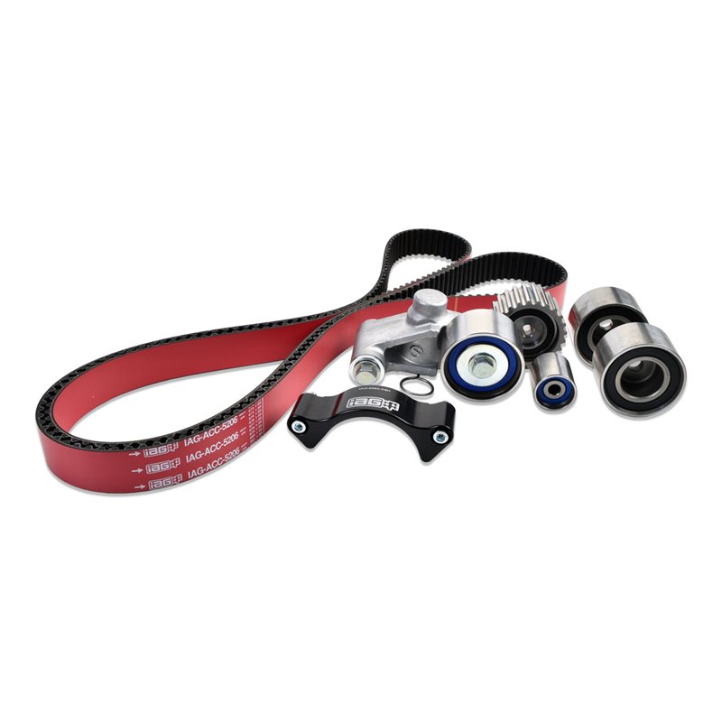 IAG Kit Courroie de Distribution Racing, Guide Courroie, Tendeur Competition V2 & Galets Origines pour 02-14 WRX, 04-21 STI, 04-