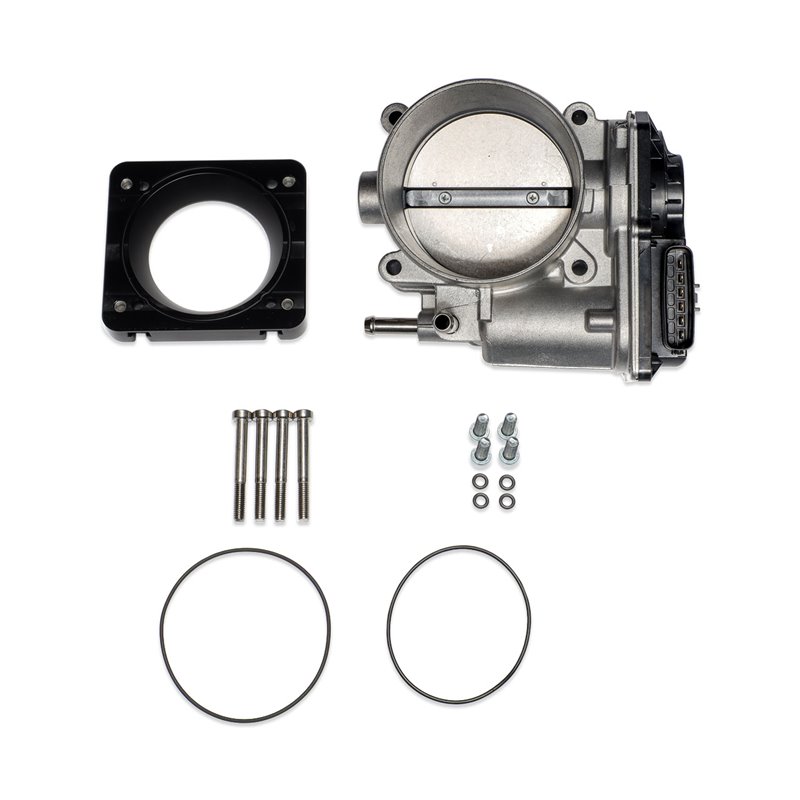 IAG Big Bore 76mm Throttle Body with Electronics and Adapter Package for OEM Subaru STI / Cosworth Intake Manifold; Black Finish