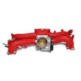 IAG Big Bore 76mm Throttle Body with Electronics and Adapter Package for OEM Subaru STI / Cosworth Intake Manifold; Silver Finis