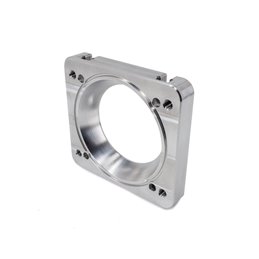 IAG Big Bore 76mm Throttle Body with Electronics and Adapter Package for OEM Subaru STI / Cosworth Intake Manifold; Silver Finis