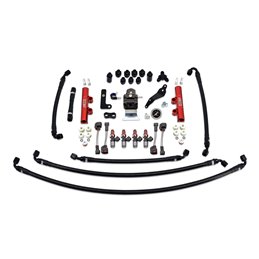 IAG PTFE Fuel System Kit with Injectors, Lines, FPR, Fuel Rails for 2008-14 WRX (Black/1300cc).
