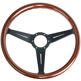 Volant Nardi Classic ND36 Bois, Branches Noires, Tulipé 25 mm