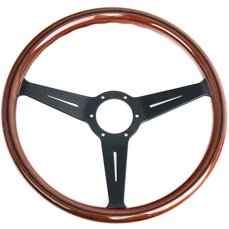 Volant Nardi Classic ND36 Bois, Branches Noires, Tulipé 25 mm