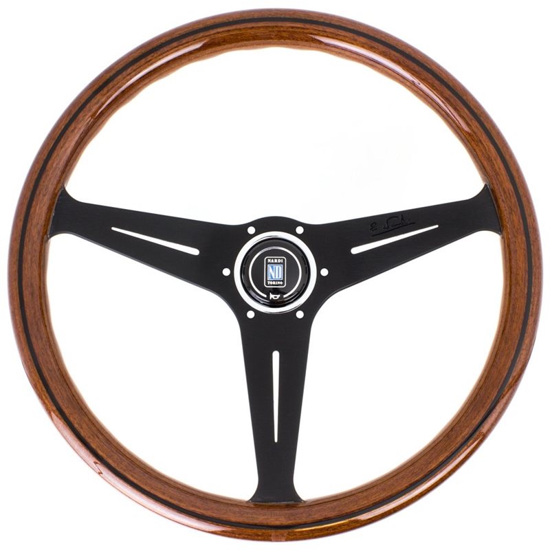Volant Nardi Classic ND39 Bois, Branches Noires, Tulipé 30 mm
