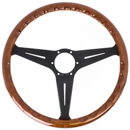 Volant Nardi Classic ND39 Bois, Branches Noires, Tulipé 30 mm