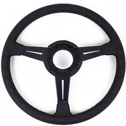 Volant Nardi Classic ND36 Cuir Noir, Branches Noires, Coutures Noires, Tulipé 25 mm