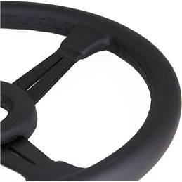 Volant Nardi Classic ND36 Cuir Noir, Branches Noires, Coutures Noires, Tulipé 25 mm