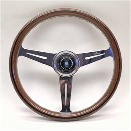 Volant Nardi Classic ND36, Bois, Branches Chromées, Tulipé 25 mm