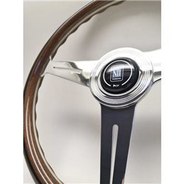 Nardi Classic ND36 Steering Wheel, Wood, Chrome Spokes, 25 mm Dish