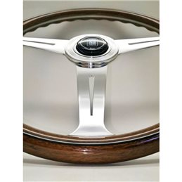 Nardi Classic ND36 Steering Wheel, Wood, Chrome Spokes, 25 mm Dish