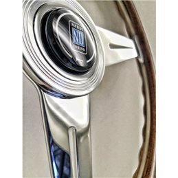 Nardi Classic ND36 Steering Wheel, Wood, Chrome Spokes, 25 mm Dish