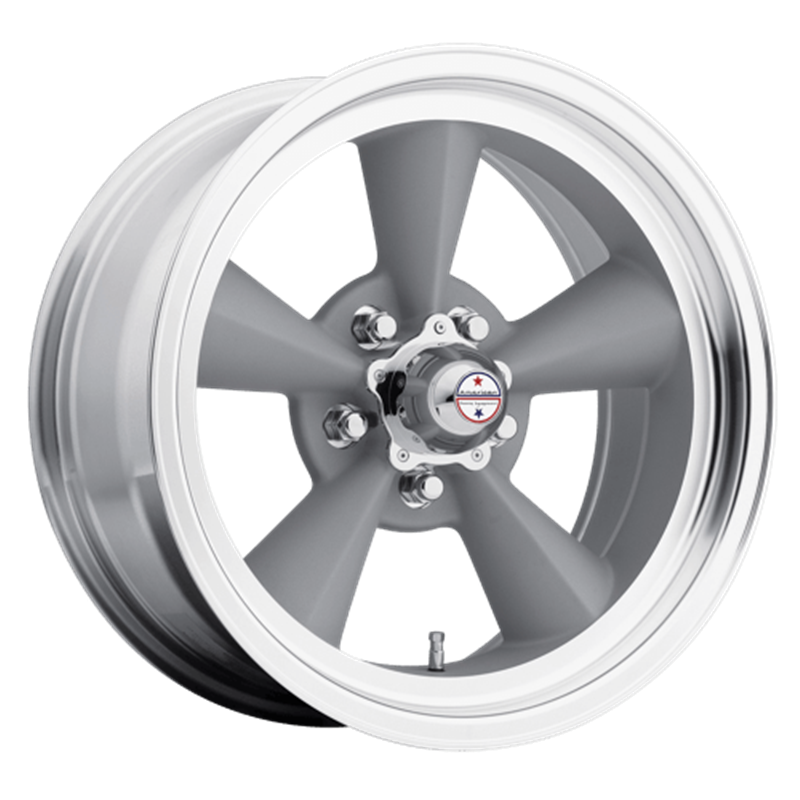 American Racing Vintage VN309 TT O 15.0x8.5" 5x114.3 ET-24, Gris Vintage, Rebord Poli