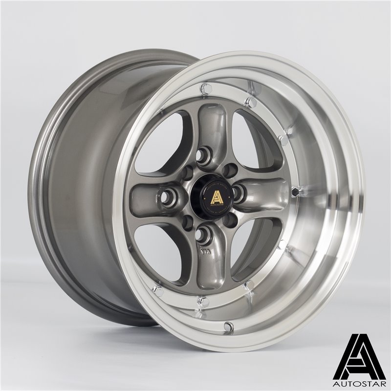Autostar Classic 15x9" 4x100/114.3 ET0, Gunmetal, Rebord Poli