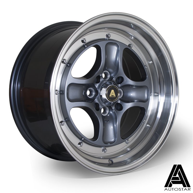 Autostar Classic 16x8.5" 4x100/108 ET25, Gunmetal, Rebord Poli