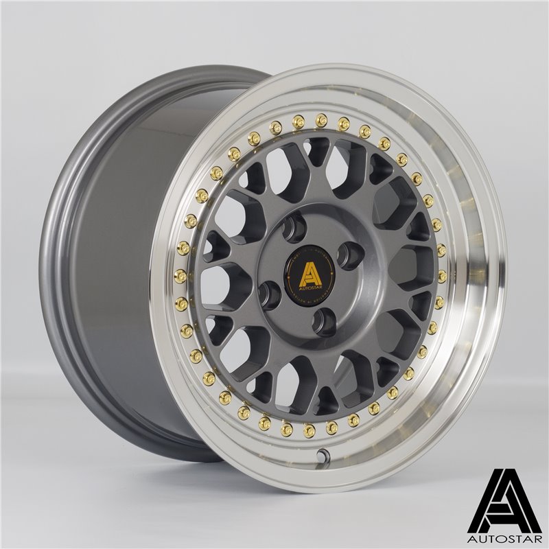 Autostar Corse 15x8" 4x100 ET25, Gunmetal, Rebord Poli