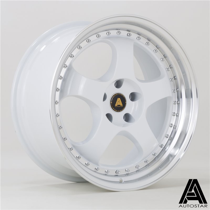 Autostar GT5 19x9.5" 5x114.3 ET22, Blanc, Rebord Poli