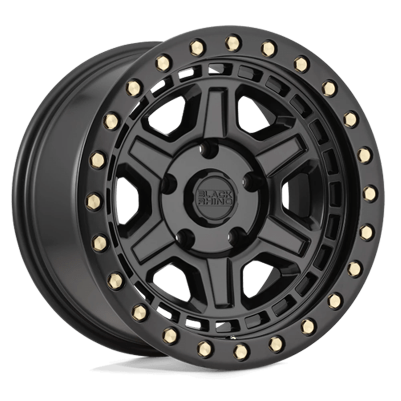 Black Rhino Reno 18x9.5 6x139.7 ET12, Noir Mat, Visserie Laiton