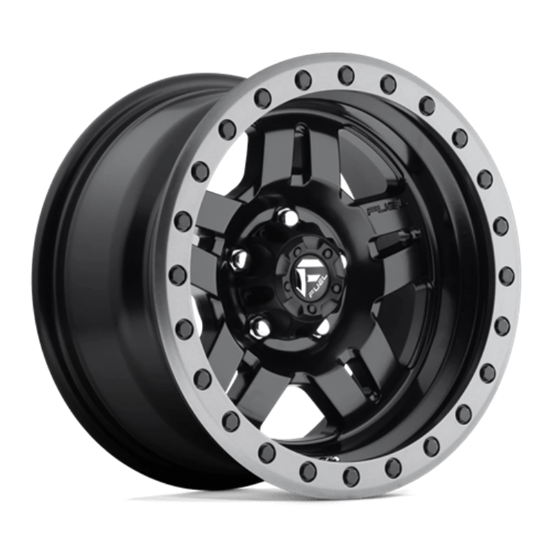 Fuel D557 Anza 15x8" 5x114.3 ET-18, Noir Mat, Rebord Gunmetal