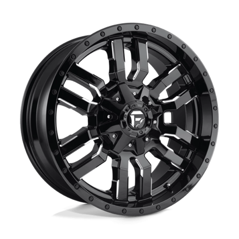 Fuel D595 Sledge 20x10 6x135/139.7 ET-19, Noir Brillant, Branches Usinées