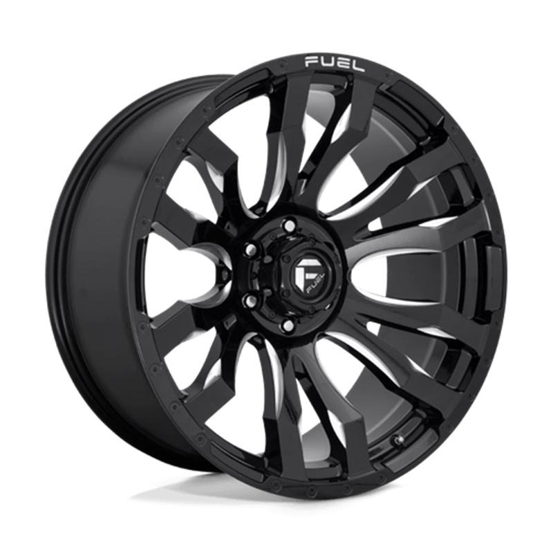 Fuel D673 Blitz 18x9" 6x139.7 ET20, Noir Brillant, Branches Usinées